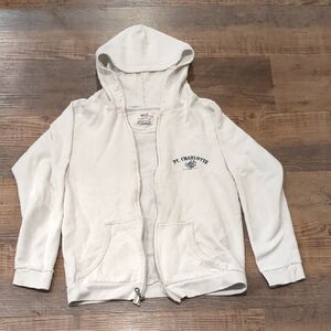 Anvil White Zip-Up Hoodie